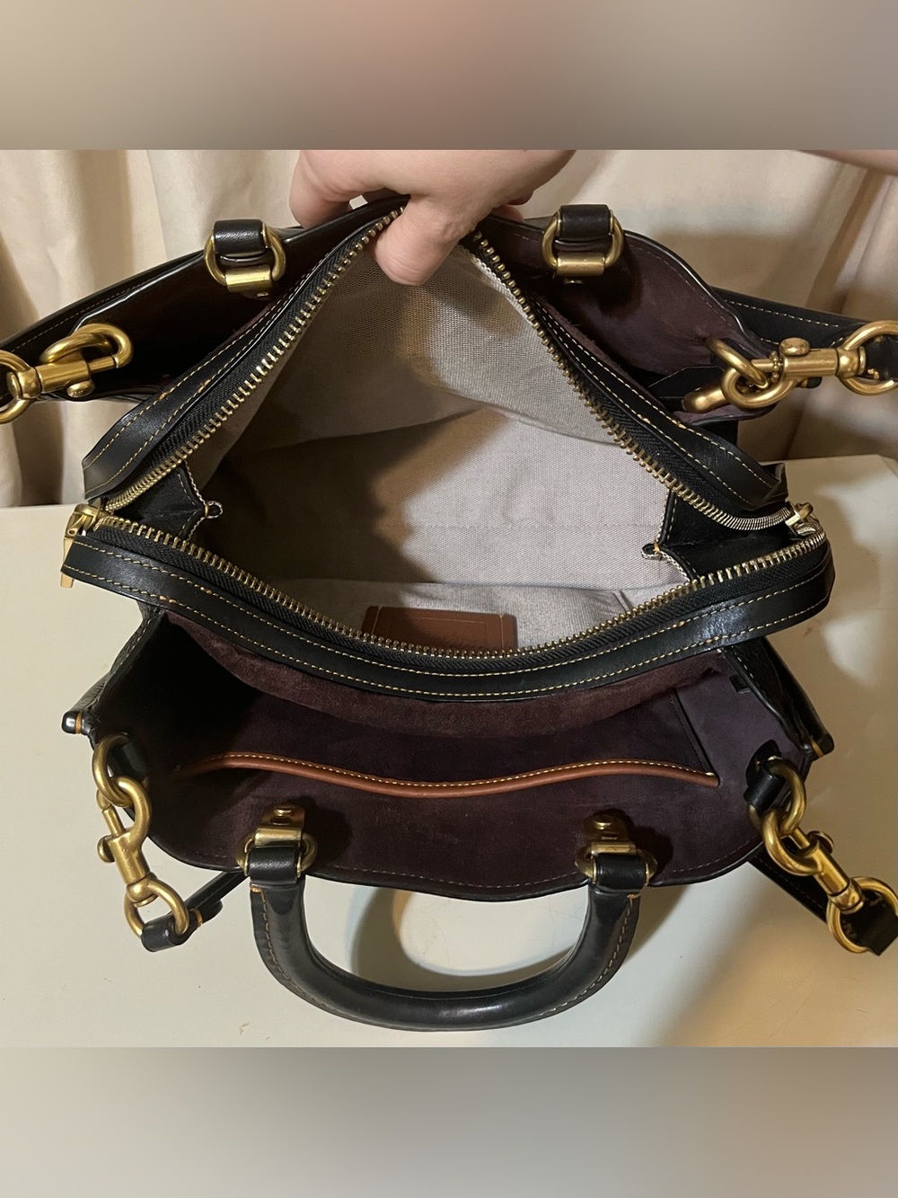 Coach Medium Rogue in Black/Brass! - Picture 7 of 13